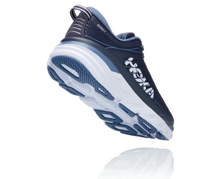 Hoka One One Mens Running Shoes - Bondi 7 - Navy - VQSP82340